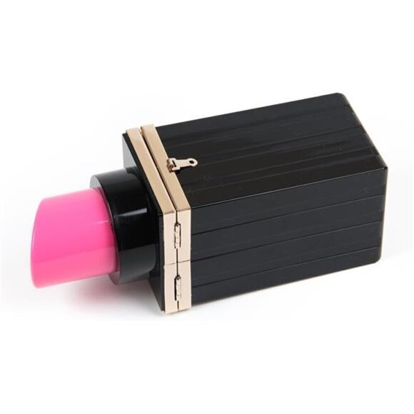 Lipstick Shaped Purse Box Clutch Women's Evening Teen Girls Handbag - Picture 3 of 6